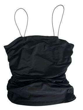 Future Collective Black Ruched Sides Top Size XS